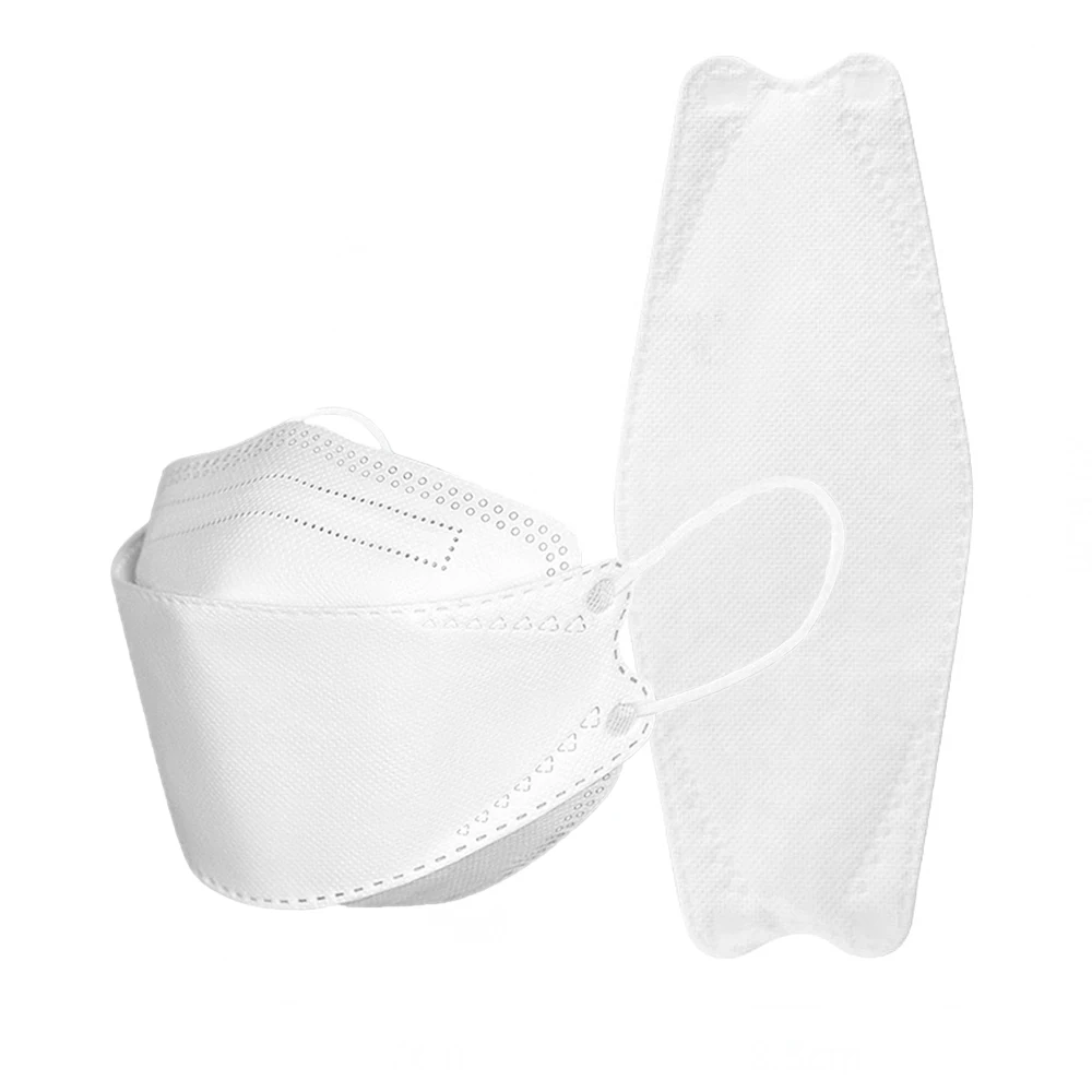 K95China Customized Disposable Non Woven 4ply Head Loop fish Mask plain white