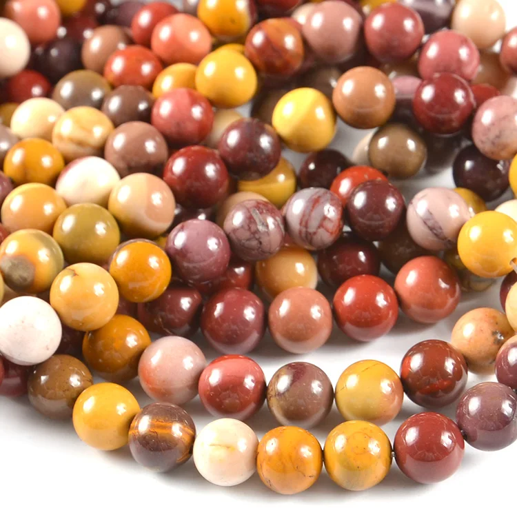 6mm 8mm 10mm Round Yolk Stone Strands Natural Gemstone Beads, Loose Precious Gemstone Wholesale