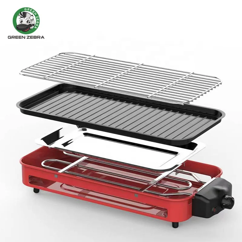 Non Stick Barbecue Griller Pan Smokeless Indoor TableTop Barbeque Electric Korean BBQ Grill
