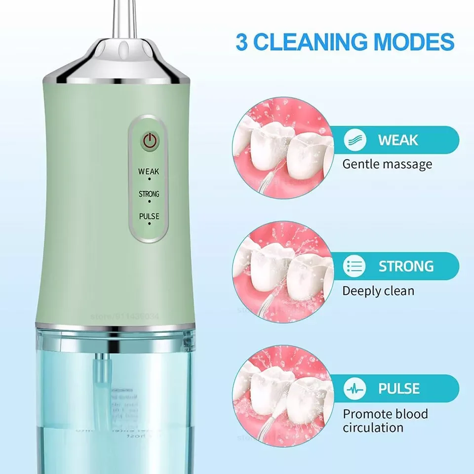 Portable 3 Modes 220ml Water Tank Rechargeable water flosser wireless charger professional for teeth