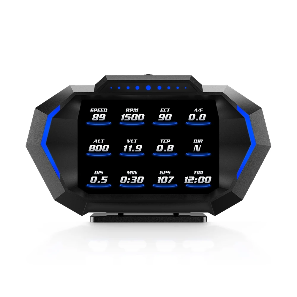 P24 3.5 Inch Multilingual Auto Meter Monitor Multi-Function LCD Instrument Alarm Speed Reminder OBD GPS Dual Mode Clock Function