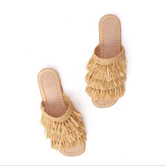 Best Sale High Quality Quick-drying Luxury Shoes Handmade Women Raffia Shoes Slippers Sandals Ladies Footwear MMC89719374