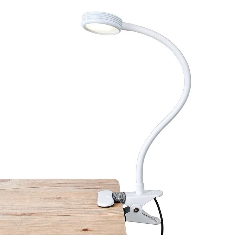 Wall mounted Flexible adjustable Metal Clip desk lamp clamp table lamp LED bedside reading lamp for study