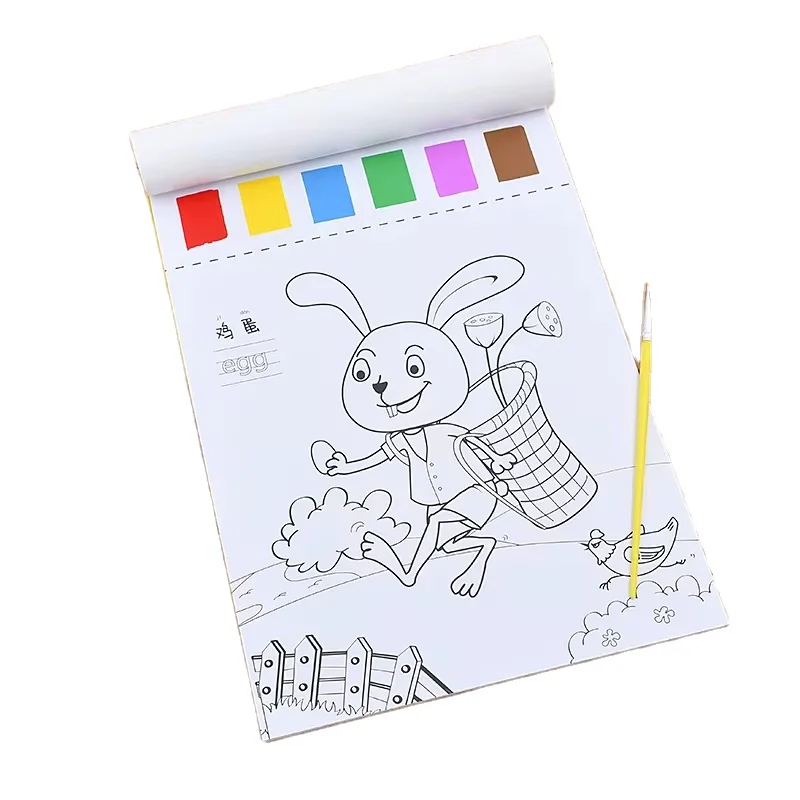 Paint Set Book 12 pages 6 color Wholesale Watercolor children graffiti picture cartoon notes children painting book watercolor