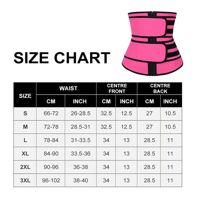 HEXIN Custom Logo Women Black Latex Waist Trainer Slimming Rubber 2 Belt Cincher Corset Slimming Body Shaper Waist Trainer