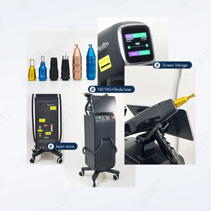 Laser beauty equipment professional 755 808 1064 diode laser hair removal machine Nd yag q switched tattoo removal laser