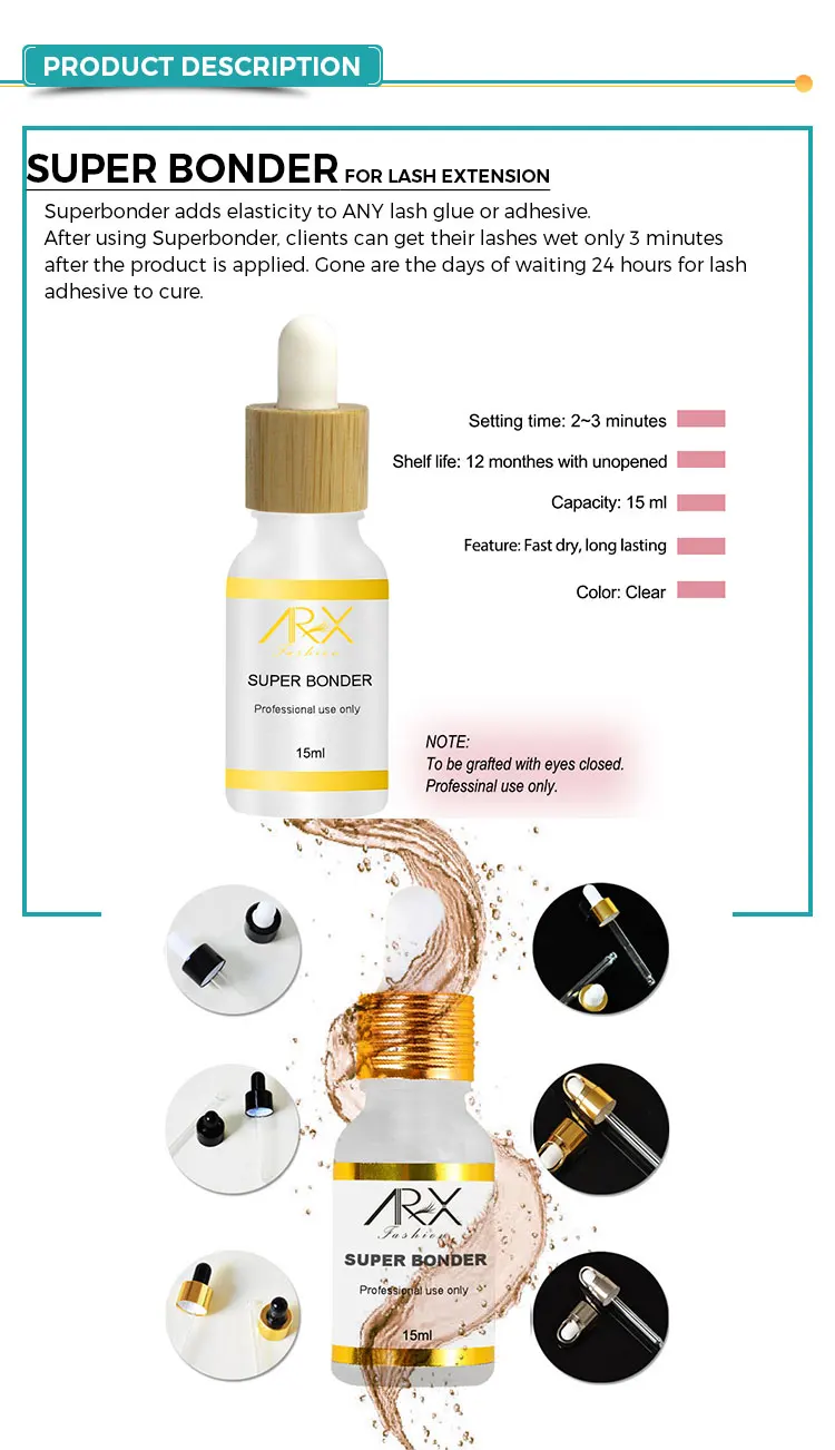 Private Label Maximum Glue Retention Glue Bond Lasting Latex Free Eyelash Extension Glue Super Bonder