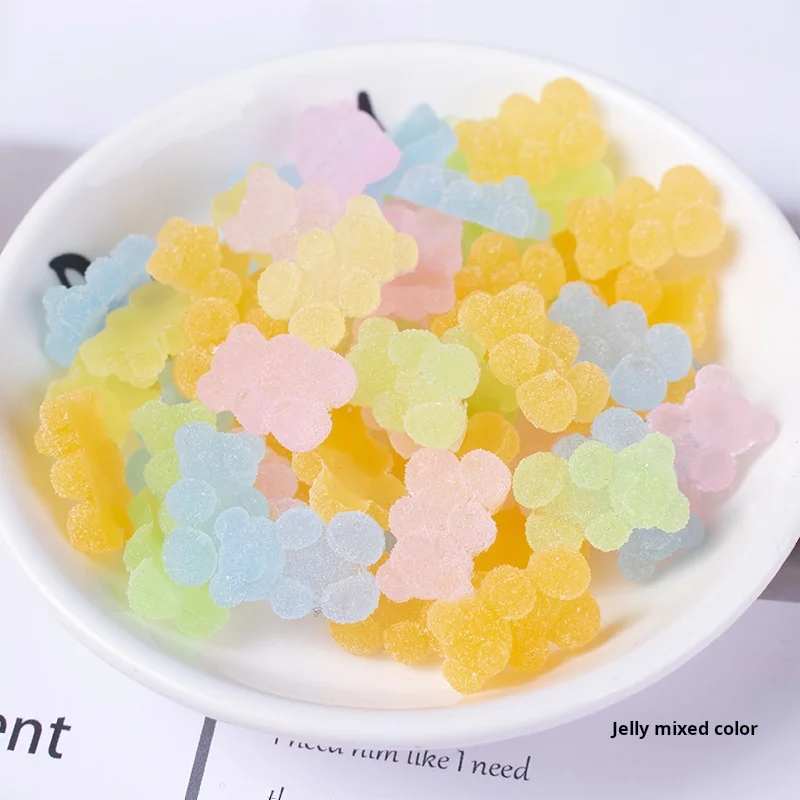 DIY Resin Accessories Cartoon Gummy Bear Gradient Jelly Mobile Phone Case Patch Hairpin Material