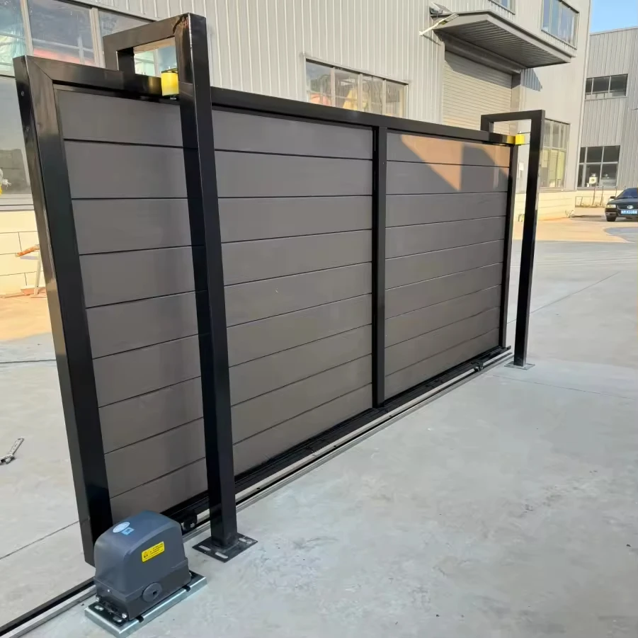 Настраиваемый водонепроницаемый Китай Wpc главные ворота тяжелые автоматические стальные раздвижные двери роликовые мотор для подъездной дорожки
