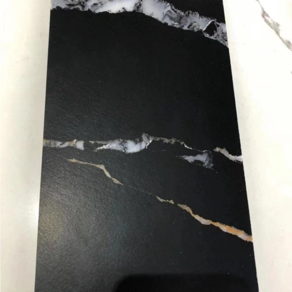 Chinese Good Supplier Artificial Stone Polished Black Color White Vein Quartz Stone for Table Top Countertop