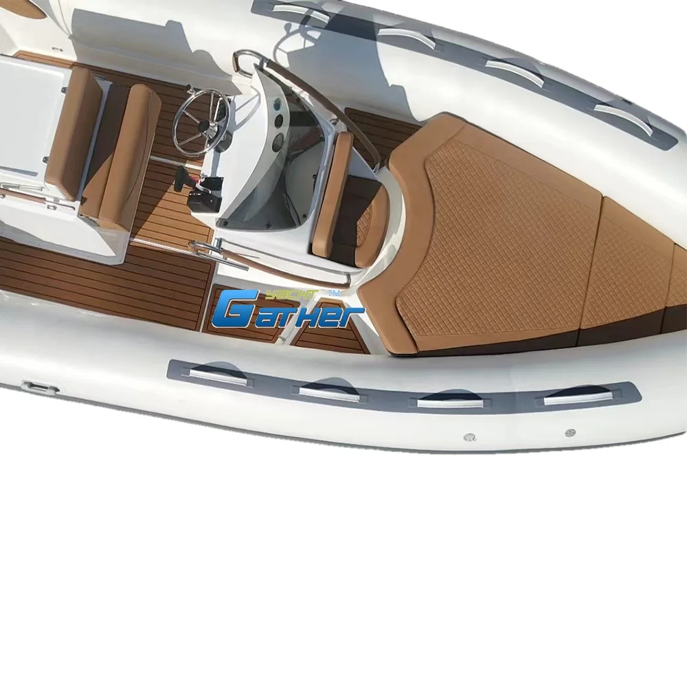 CE 25ft RIB760 C Luxury Yacht Sport RIB Boat RIB Fishing Hypalon Inflatable Boat with Outboard Motors