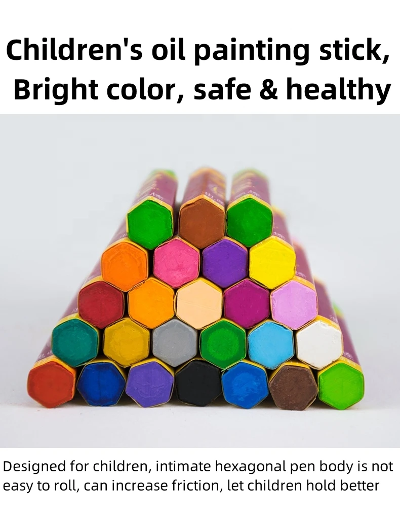 Washable High Quality Hexagonal Pastel Painting Set 12 24 Colors Oil Pastel Set For Kids Children