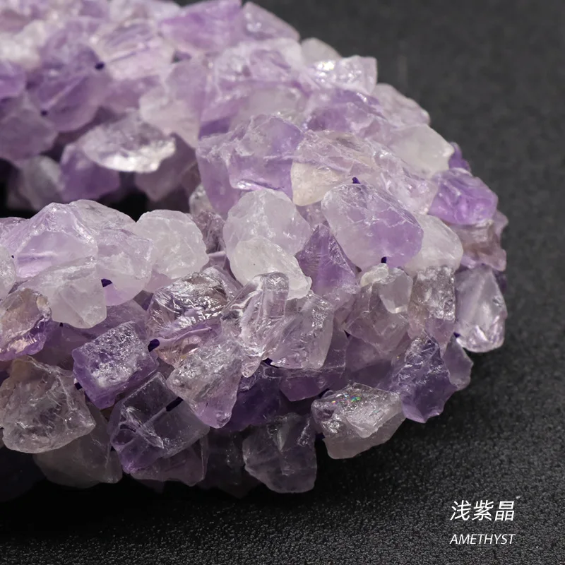 10-12mm Raw Stone Citrine Purple Powder White Crystal Blue Gold Tourmaline Ore Irregular Beading For Jewelry Diy