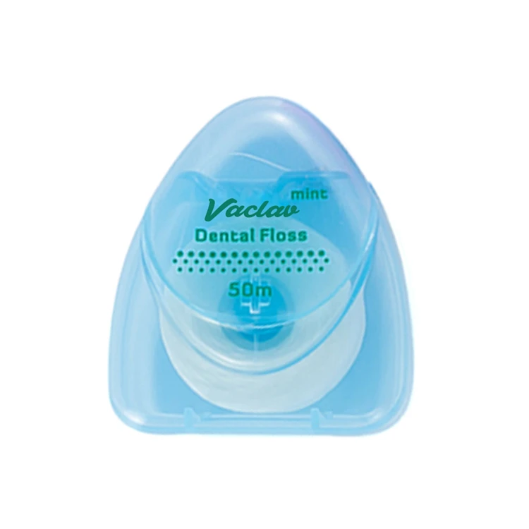 Wholesale Price Personal Oral Care Dental Floss for Adult Teeth Cleaning  50m Mint Waxed Nylon Dental Floss
