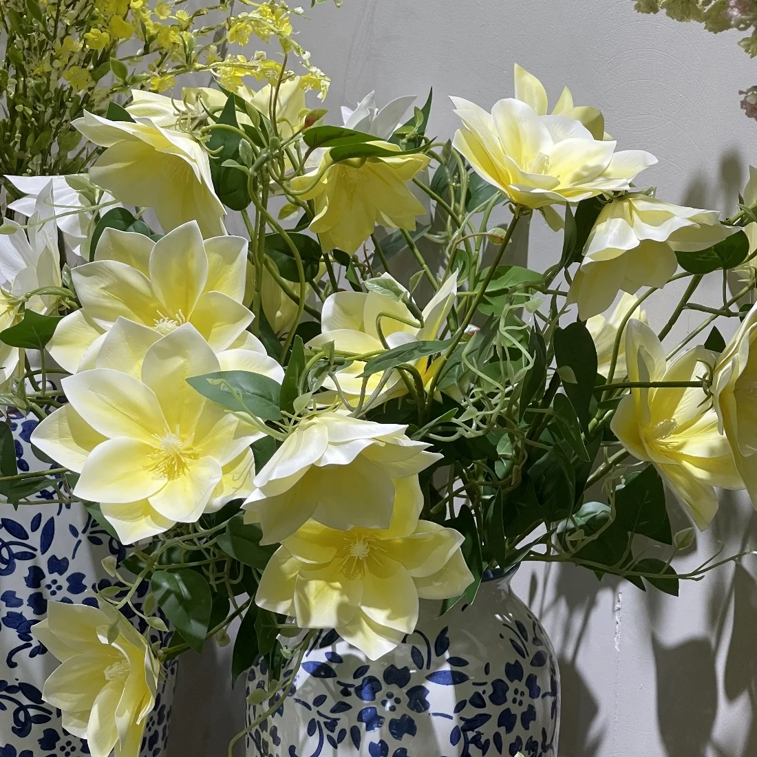 Wholesale Artificial Flower3 Head Real Touch Yellow Lotus For Buddha Temple Pool Pond Home Wedding New Year Decoration