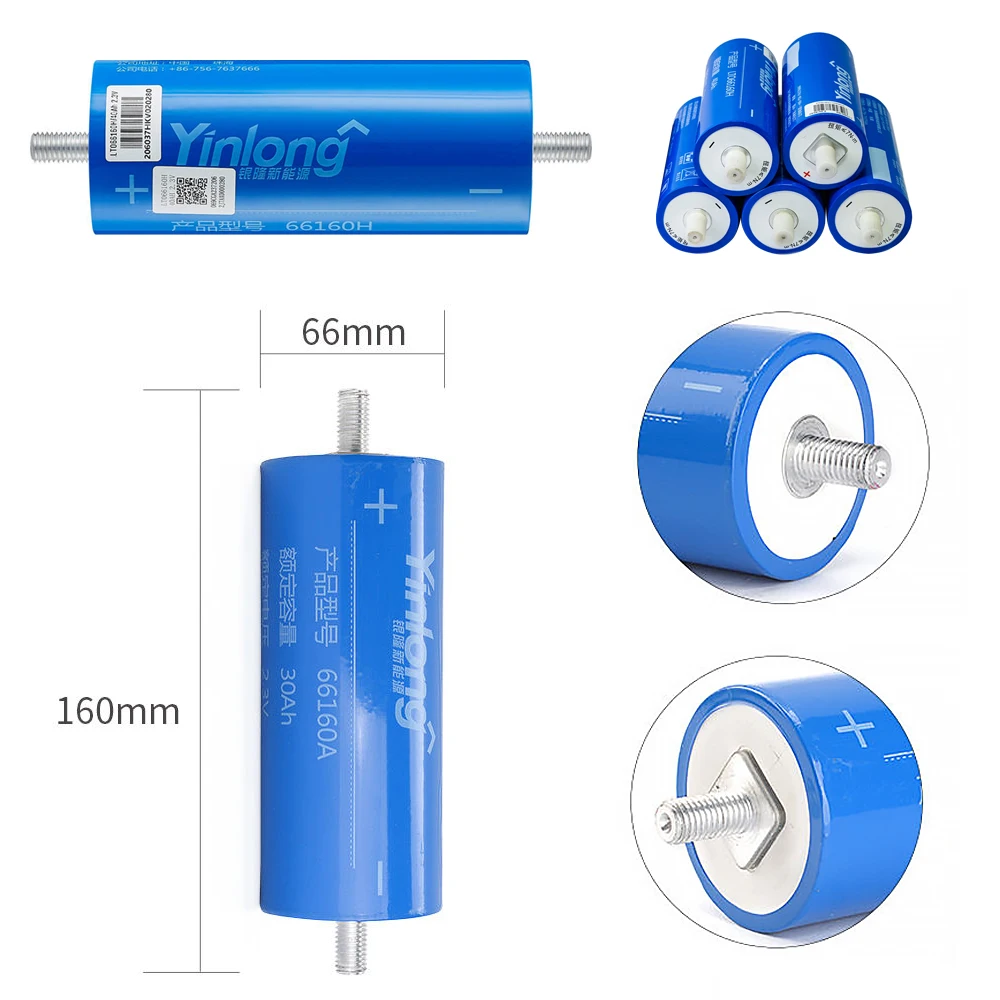 Yinlong 66160H 2.3v 40ah Original Grade a car Battery LTO 66160 40Ah Lithium Titanate batteries cell