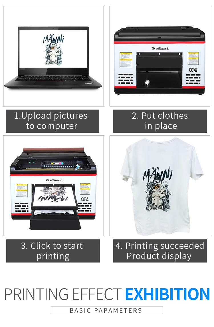 Erasmart hot selling dtg printer A3 Size Print T-shirt Machine, Impresoras De Camisetas