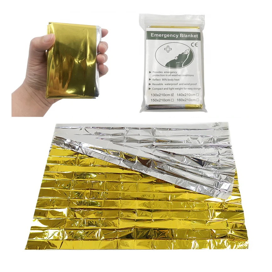 Space Rescue Thermal Waterproof gold emergency mylar foil survival blanket for Survival Tool