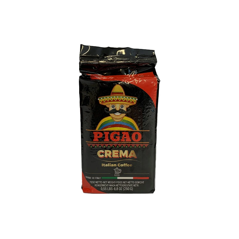 Premium Quality Made in Italy PIGAO ROASTED GROUND COFFEE 250gr bag robusta quality Ready For Export