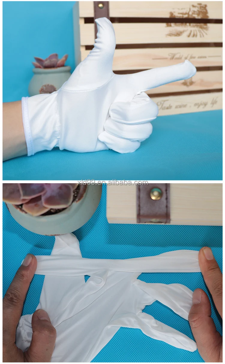 White Jewelry Polishing Gloves Dust Proof Microfiber Gloves White Clean Cloth Glove
