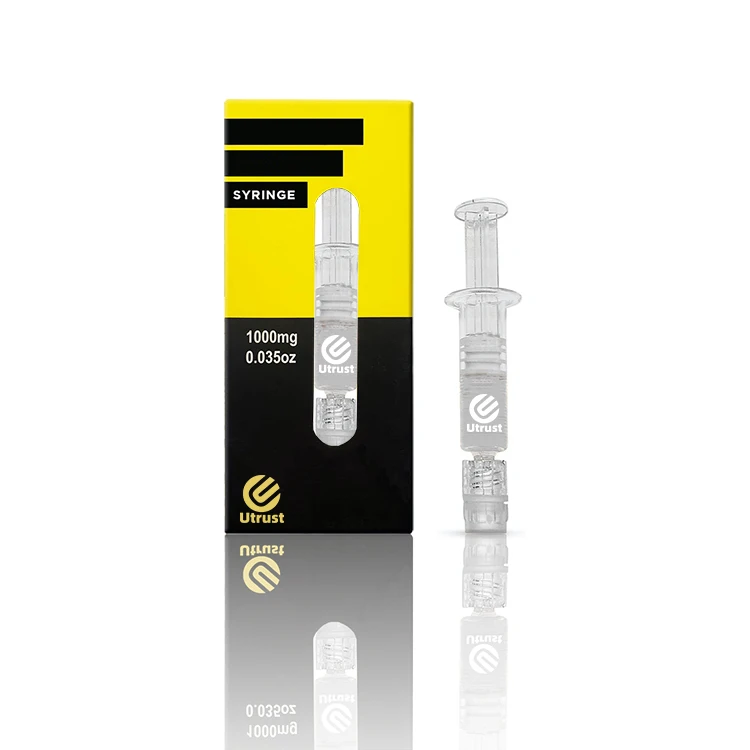 
 Одноразовый стеклянный шприц с предварительно заполненным логотипом luer lock 1 мл CBD THC oil  