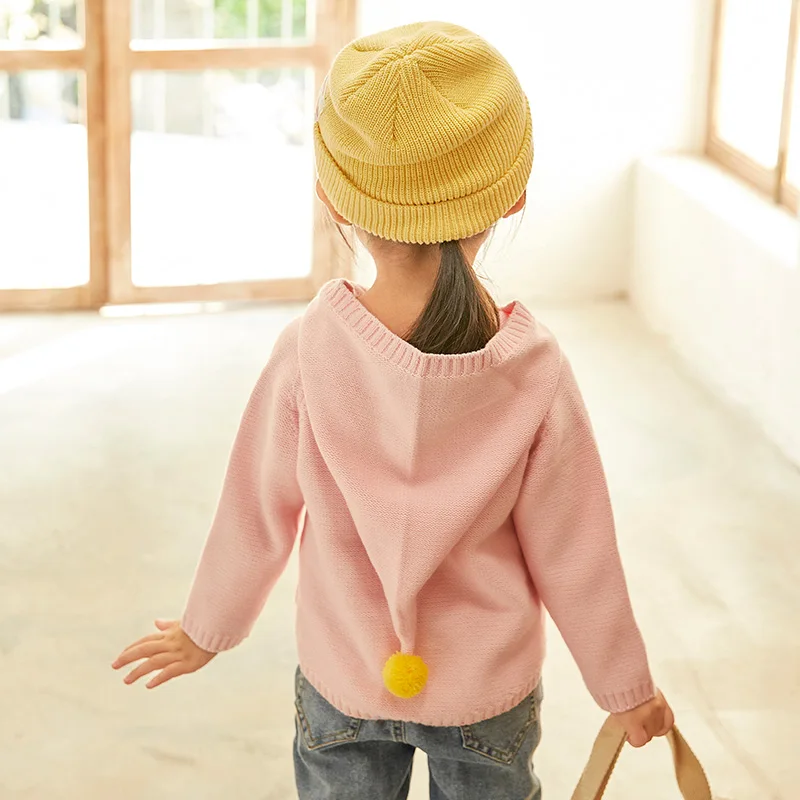 
100% cotton knits pullover cute custom embroidery baby girl boy sweater clothes for winter 