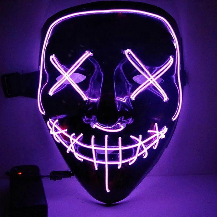2019 amazon spot sale fancy purge neon halloween led mask rave el wire mask for party