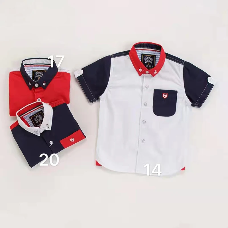Wholesale price Kids Clothes patchwork corols kids clothing boys 100%cotton Vintage Boys T-Shirts&Polo Shirts