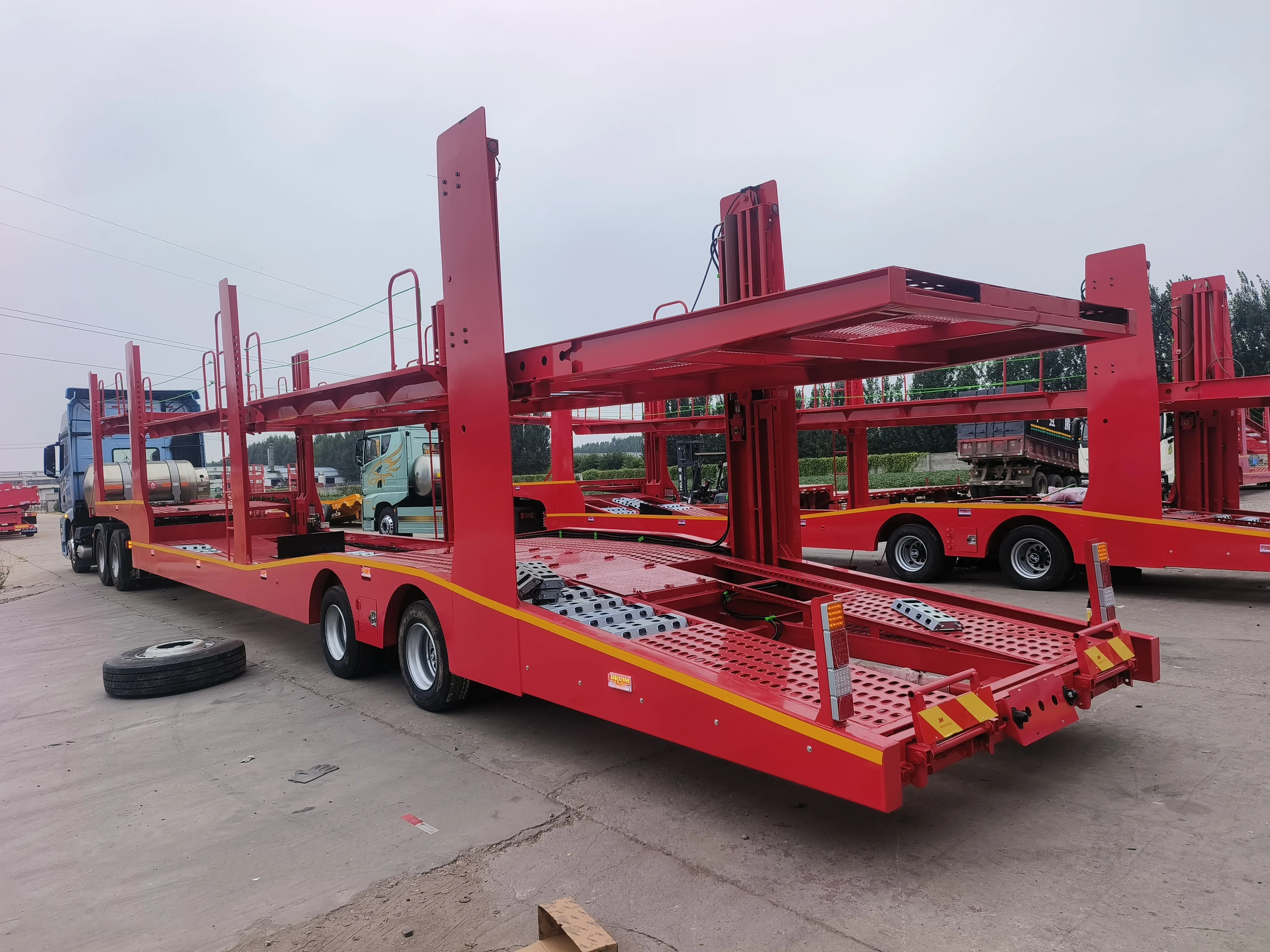 2-Axle Car Transport Trailer with Carrying Capacity of 8 Cars Made in China Origin Sales