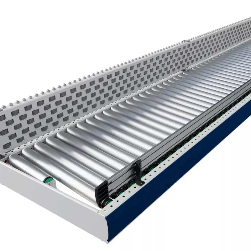 Ware House Use  Power Roller Conveyor  Position Side Running Roller Conveyor with Motors