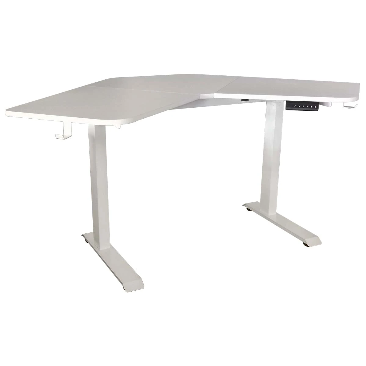 Sit And Stand Desk Standing Desk L Shape Electric Dual Motor Lift Computer Desk With A