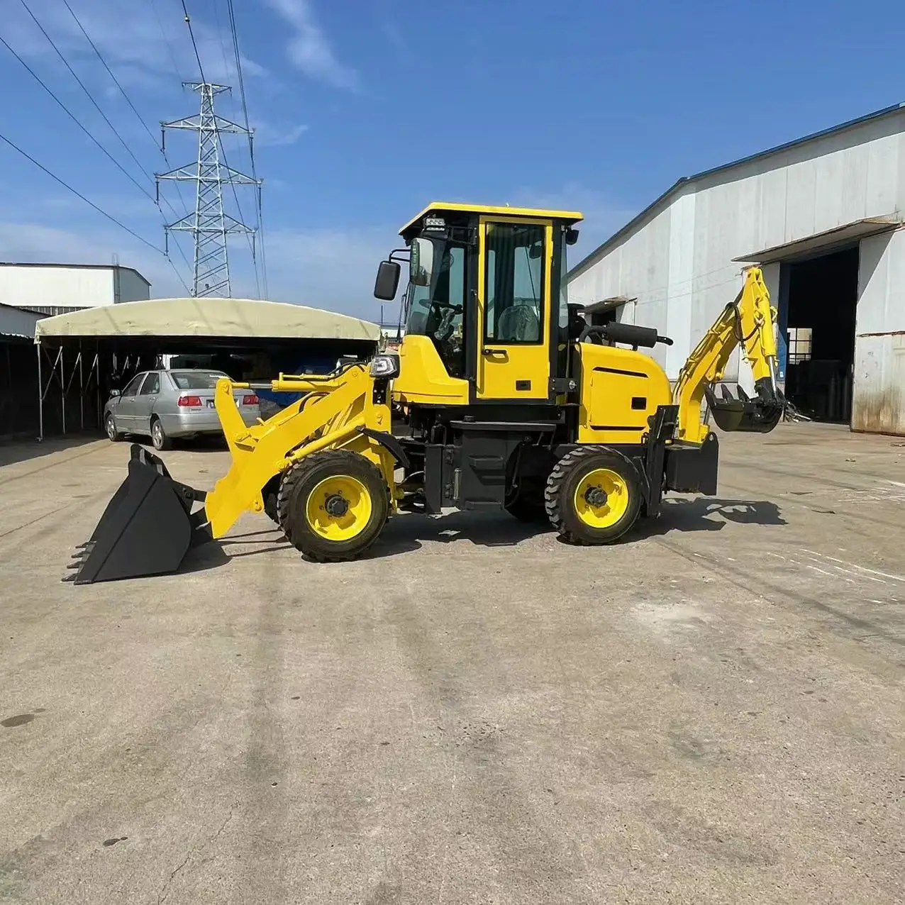 Wheel Excavator Compact Tractor with Mini Backhoe Loader 4WD High Quality Cheap Ta08-12