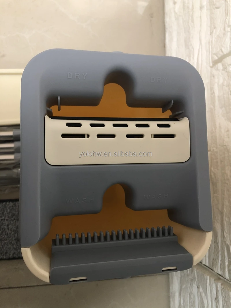 OEM Factory Supplying Dutch Bucket for Hand-free Flat Mop Magic Mop Bucket Floor Cleaning with 2 Microfibre Cloths 3.jpg