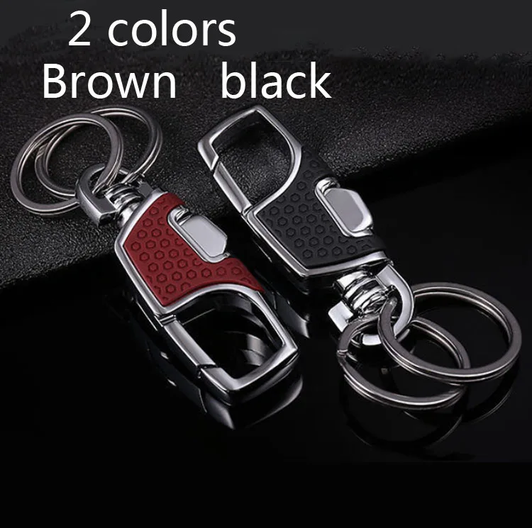 Hot sale high quality black brown car keyring pu leather keychain for man