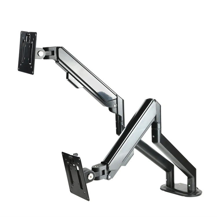 Adjustable Height Metal Gas Spring Aluminum Quick Release USB Charging Mobile Phone Keyboard OEM Black Monitor Stand