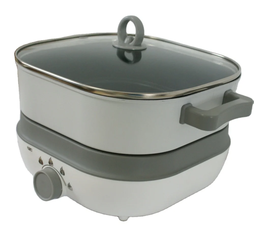 25 см Высокое качество сковорода с антипригарным электрическая многофункциональная глубокое блюдо сковорода для пиццы из квадратный алюминий отопление сковорода для пиццы