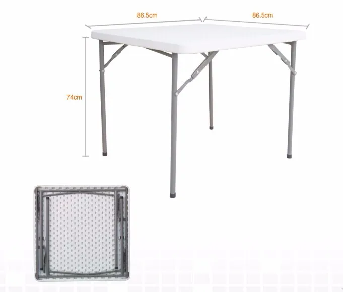 Plastic folding square table for fair show, for market, for hire and DIY Used
