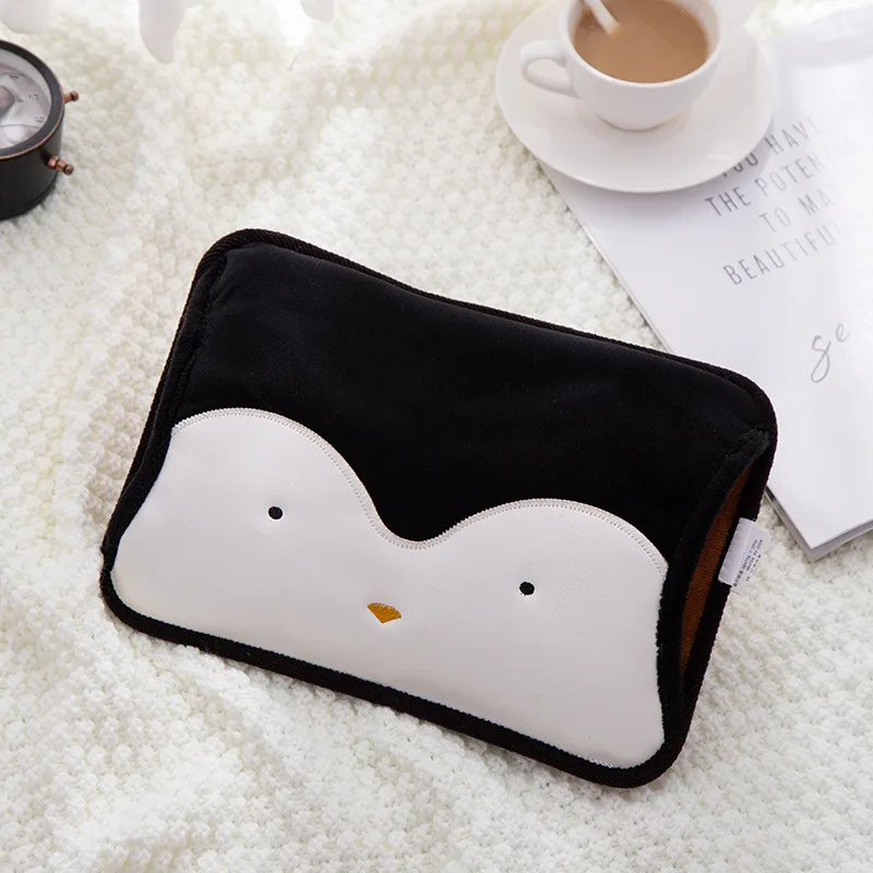 Double Plug Cartoon Flat Fashion Explosion-proof Multi-function Electric Hot Water Bottle Hand Warmer Warm Water Bag