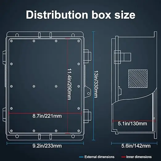 Custom Waterproof Vented Outdoor Electric Box   IP67 Waterproof Plastic Enclosure for Electrical Project