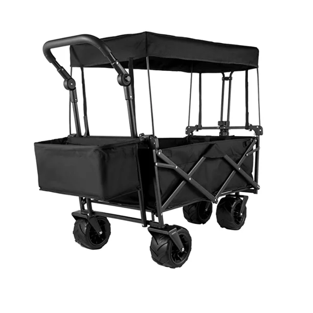 
Outdoor Portable 4 Wheels Storage Basket Garden Beach Trolley Folding Camping Wagon 