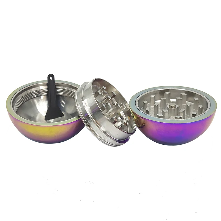 New Pocket 50MM 3 Parts Zinc Alloy Dragon Ball Rainbow Metal Herb Grinder Spice Dry Grinder Wholesale