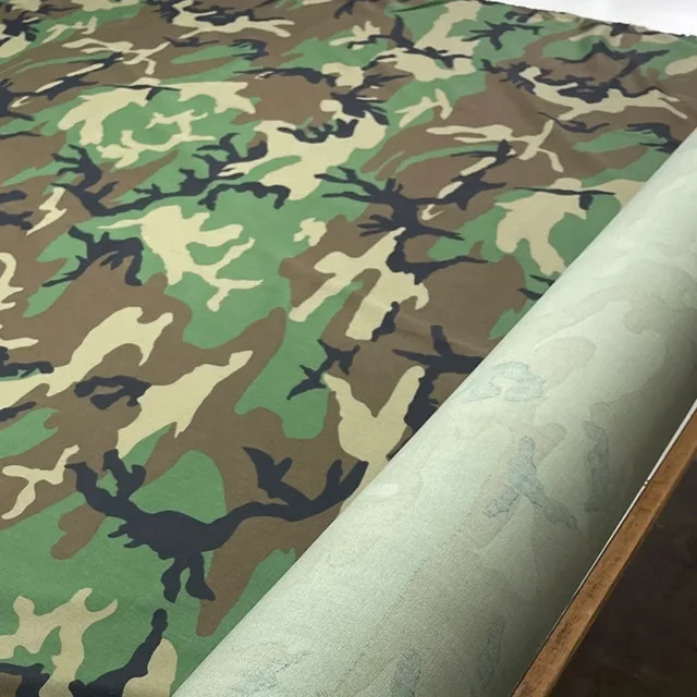 Yilong textiles fabric manufacturer wholesale combat apparel uniform polyester/cotton tc twill M81 woodland camouflage fabrics