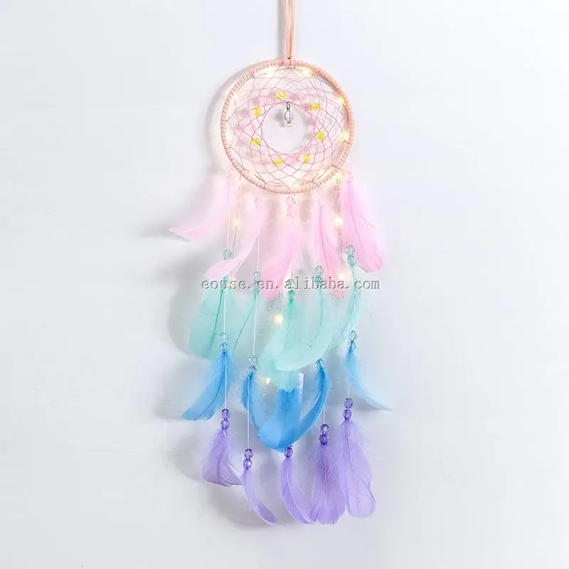 Concentric feather Macrame Dream Catcher 30CM Iron Ring Cotton Macrame Polyester Wool Tassel Wall Hanging Wedding Decoration