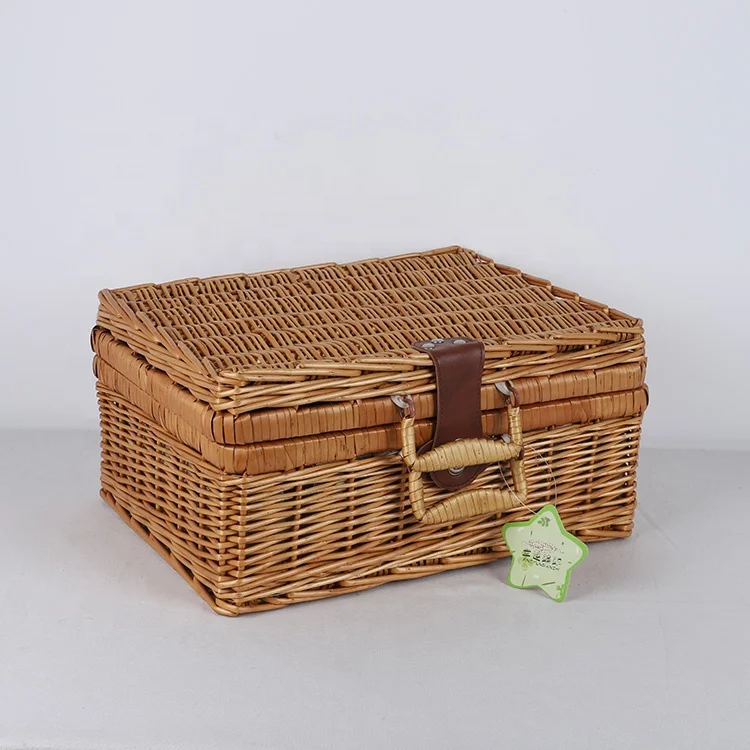 Wholesale Christmas gift baskets empty hamper boxes gift picnic basket with liner