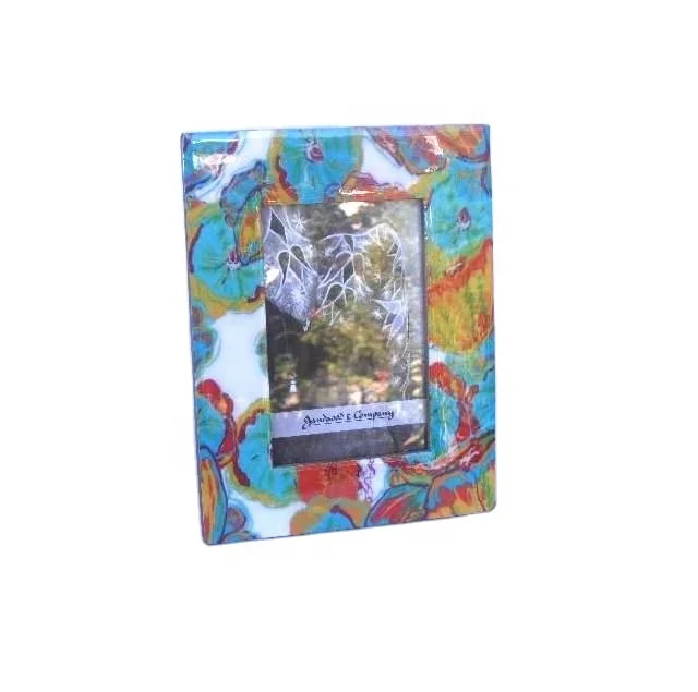 Hot Selling Printed Lotus Leaf Patterns Photo Frame Table Top Desk Photo Frame Decorative Picture Photo Frame For Home Office