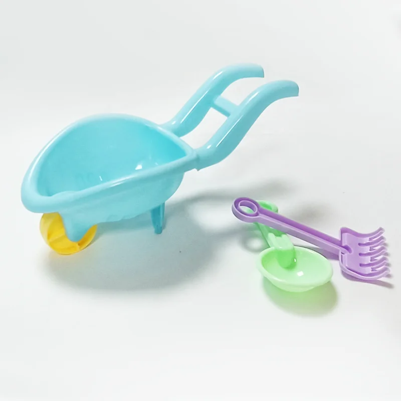 China manufacturer supply plastic summer beach toy set for kids with wheelbarrow beach cart bucket toys