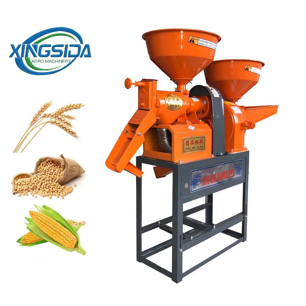  Lowest factory price 2 in1 combine automatic rice milling machine small auto