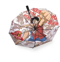 High Quality Christmas gift umbrella Windproof 3 Fold Rain Storm Umbrella Japanese anime one piece Anti UV Clear Rain sunshade