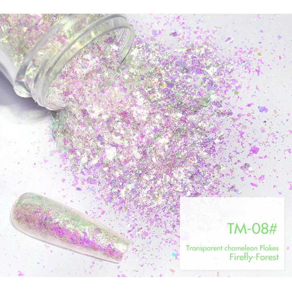 New Design Packaging Powder Pigment Glitter Chameleon Nail Powder