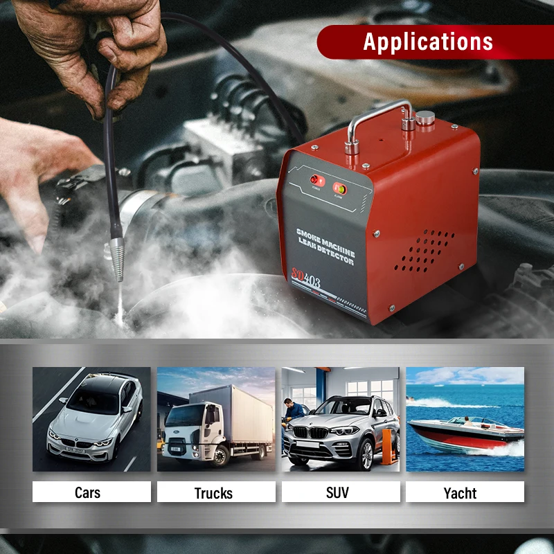 SD403 Automotive Smoke Machine with Air Pressure Leak Detector Car Trucks EVAP Detect Pipe Smoke Leakage Analyzer